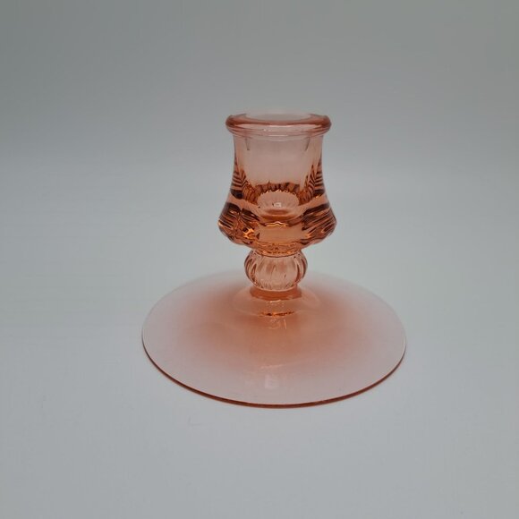 Heisey Mercury Pink Glass Candle Holder Vintage - Picture 3 of 7